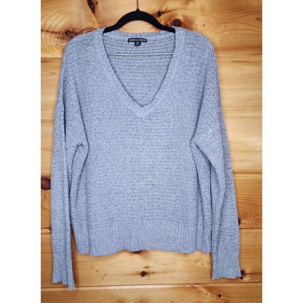 Moral Fiber Pullover Sweater Women's Plus Size 3X Gray Long Sleeve Light